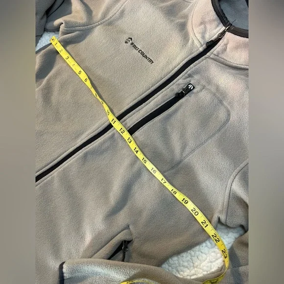 Free Country Men's Grey Fleece Full Zip Jacket Medium - Picture 5 of 6